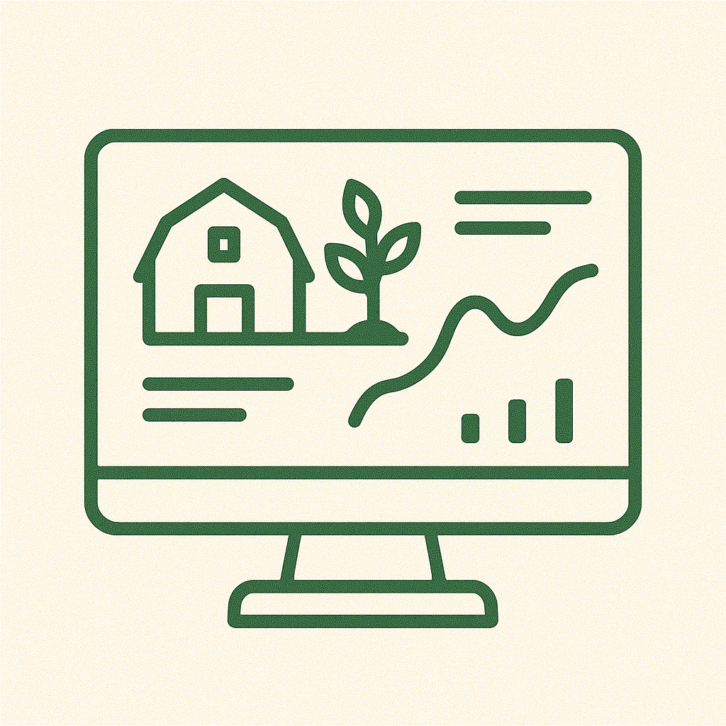 Farm dashboard showing analytics charts